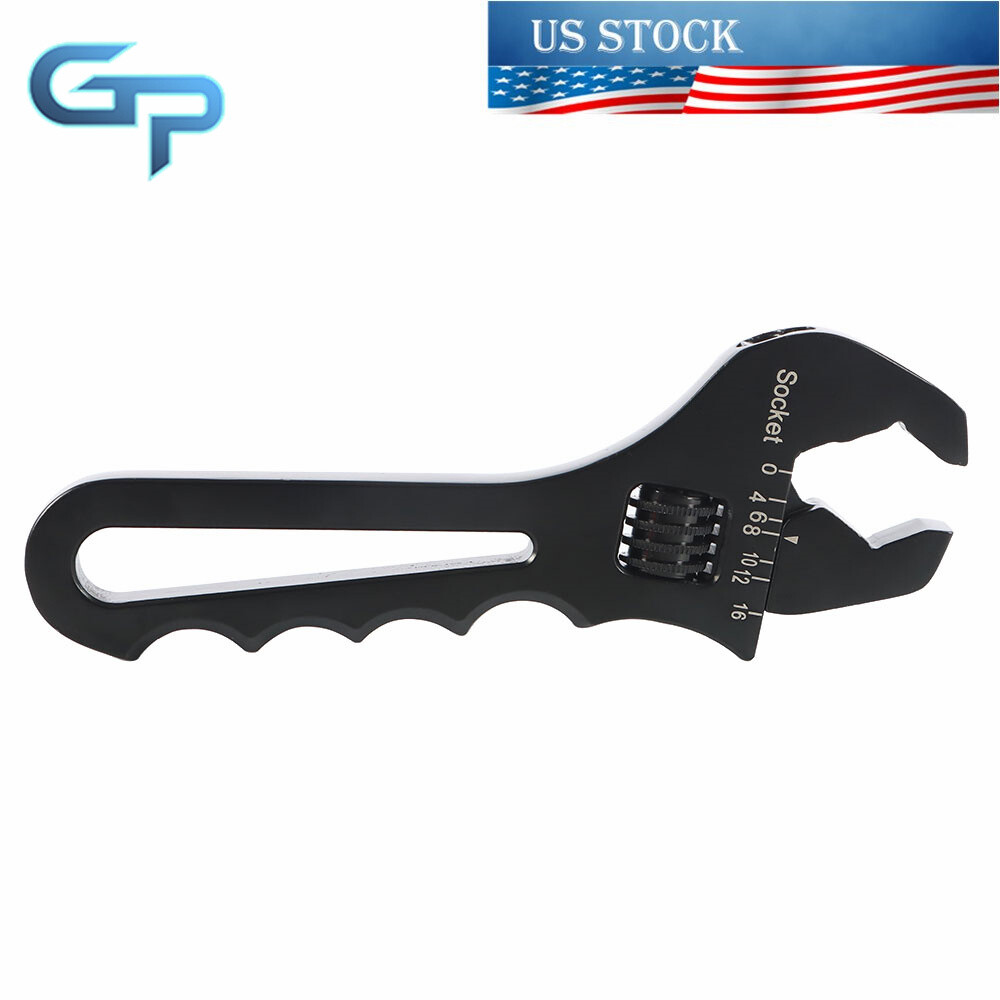 Black Adjustable Wrench Aluminum Tool Spanner for Hose End Fitting 3AN-16AN