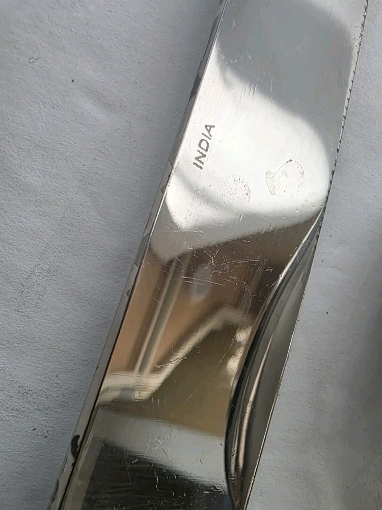 INDIA Stainless Flatware 5 Piece Place Setting Ornate "Chunky" Handle Unbranded