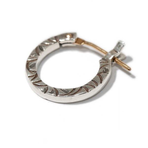 VIVIFY Silver Hoop Earring S w/18K Gold Post (Single)