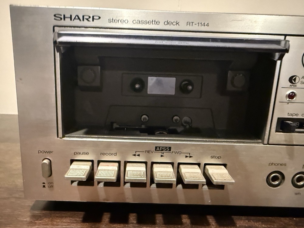 Sharp RT-1144 2 Head Cassette Deck Powers On For Parts Or Repair