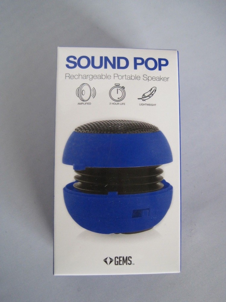 Sound Pop Rechargeable Portable Speaker Gems New