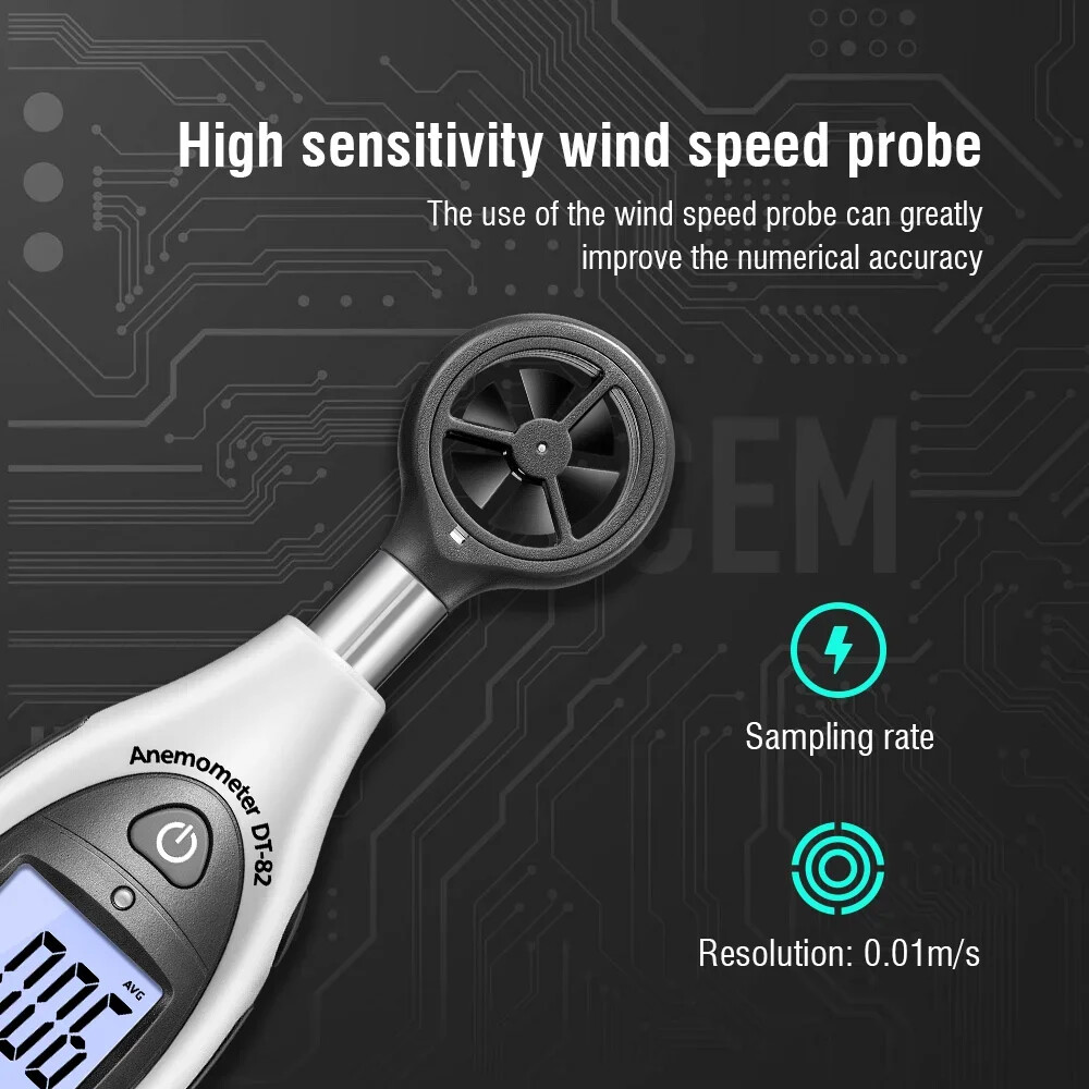 DT-82 5 Units Digital VAN Mini Anemometer Direction Wind Speed Meter Sensor