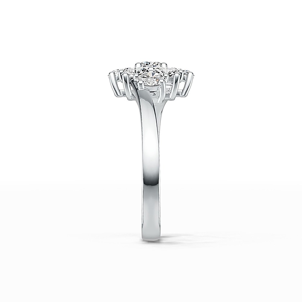 Sterling Silver Semi Mount Ring Setting Oval OV 4X3mm Bypass Cluster Ring