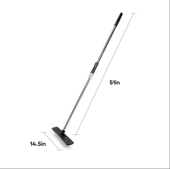 SYNLawn 14.5-in Nylon Multi-surface Angle Artificial grass rake Broom
