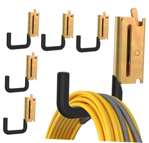 E Track Hooks 6 Pack, Heavy Duty E Track Accessories, E 6PCS E Track J Hooks