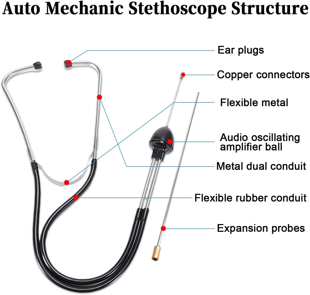 Car Mechanic Stethoscope, Automotive Stethoscope Engine Diagnostic Tool, 1Pc