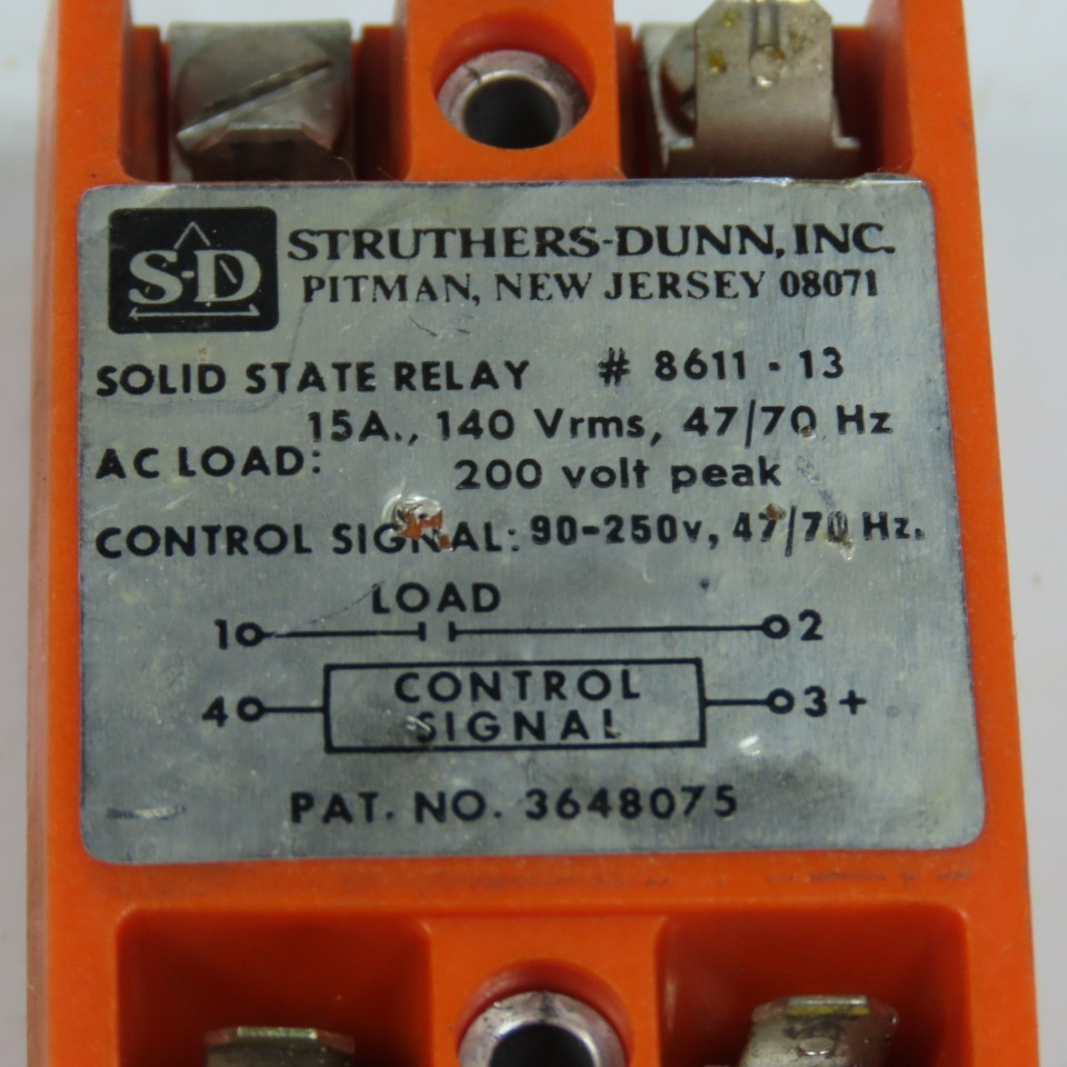 Struthers-Dunn 8611-13 Solid State Relay 15A 140Vrms
