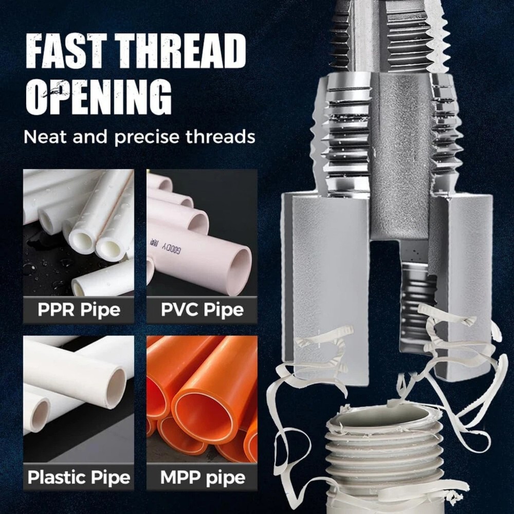 Professional Internal and External Pipe Threading Tool Set 1/2 inch, 3/4 inch