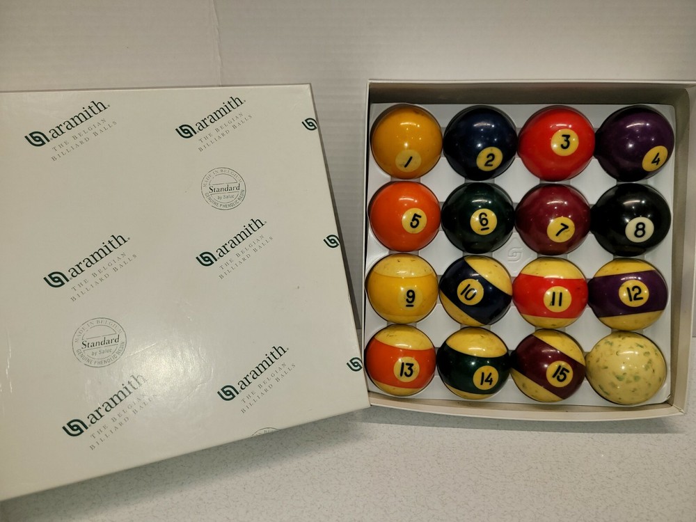 Aramith Standard Belgian Billiards Pool Balls Complete Set in Original Box