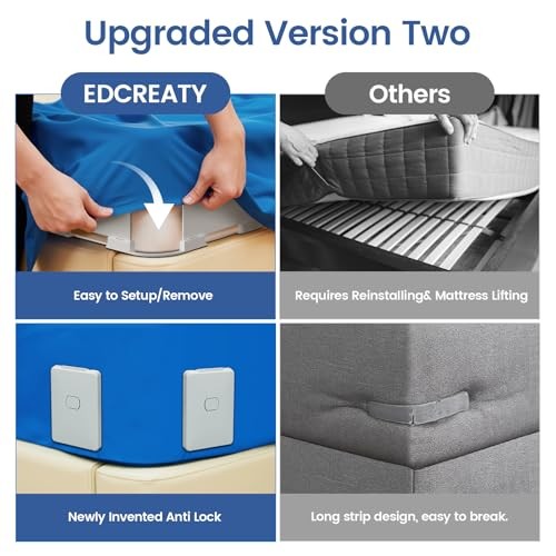 Bed Sheet Holders for Corners, New Upgrade Fitted Sheet Holder Keep 4pcs Grey