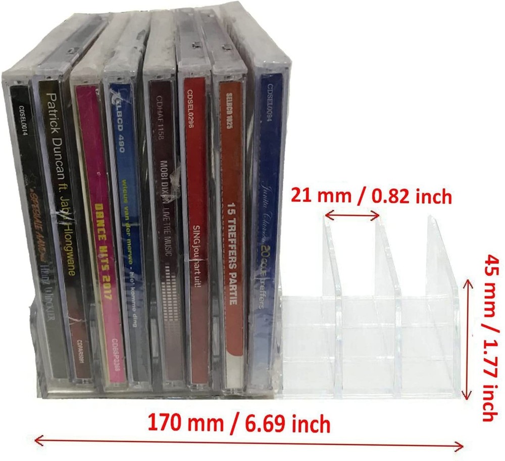 Clear Acrylic DVD/CD Storage Box CD Holder - 14 jewel case capacity,