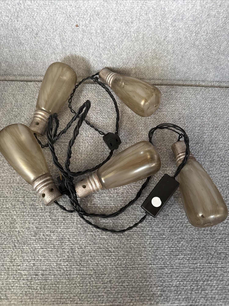 Gemmy ShortCircuit Flicker Edison String Lights Halloween Industrial 5 Bulb Set