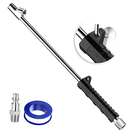 14" Extended Reach Dual Head Air Chuck, 2-Way 14“ With SILICONE HANDLE