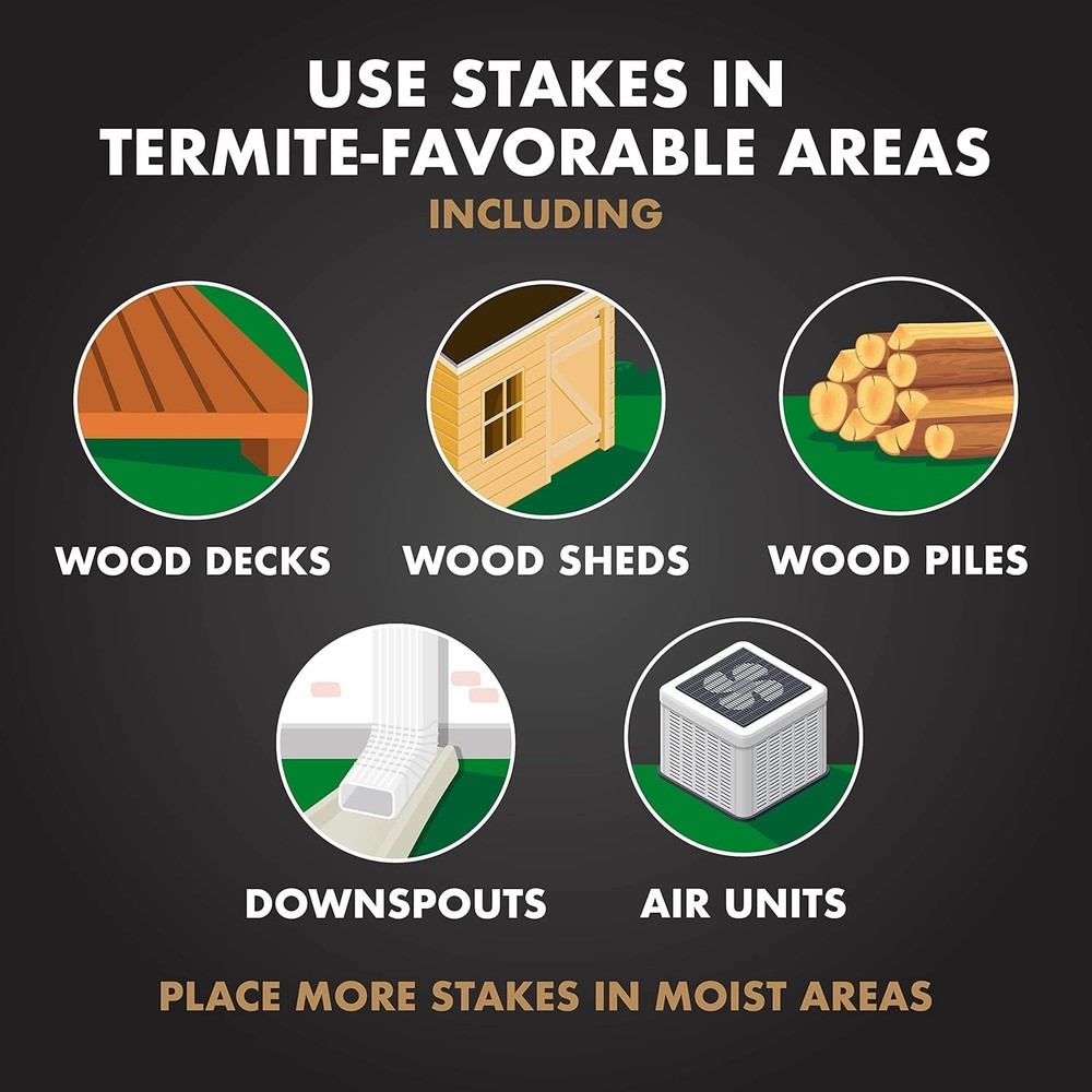 Spectracide Terminate Termite Stakes - 15 Count Detection & Killing Kit