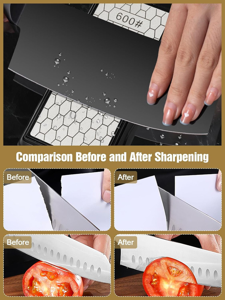Double-Sided Diamond Sharpening Stone, Knife Sharpener Stone Whetstone Honeycom