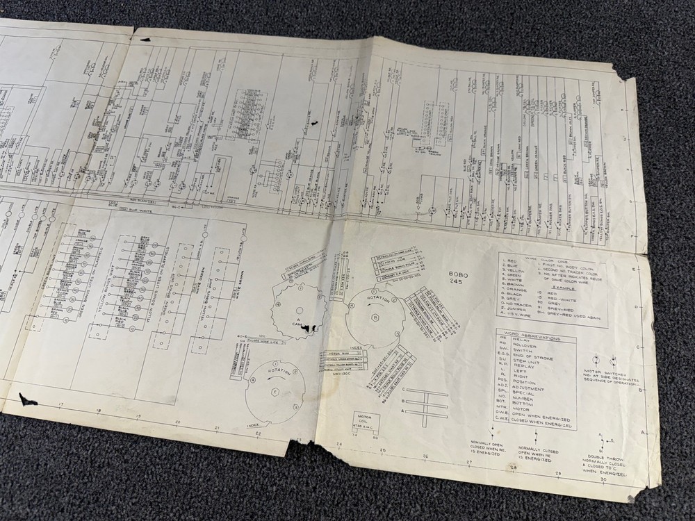 Williams Bobo Pinball Machine Game Manual Schematics ORIGINAL