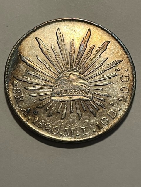 1890-As M 8 Reales/Silver/AU #17814