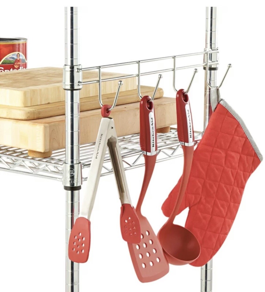 Alera 4-Hook Bars For Wire Shelving, Silver, 2 Bars (ALESW59HB418SR)
