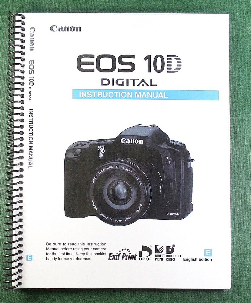Canon EOS 10D Instruction Manual: 183 Pages & Protective Covers
