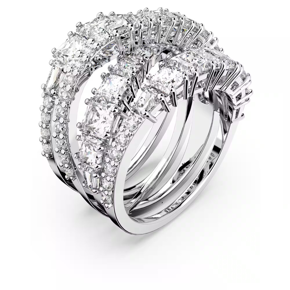 NEW Swarovski  Hyperbola ring Mixed cuts, White, Rhodium plated 5584646 Size