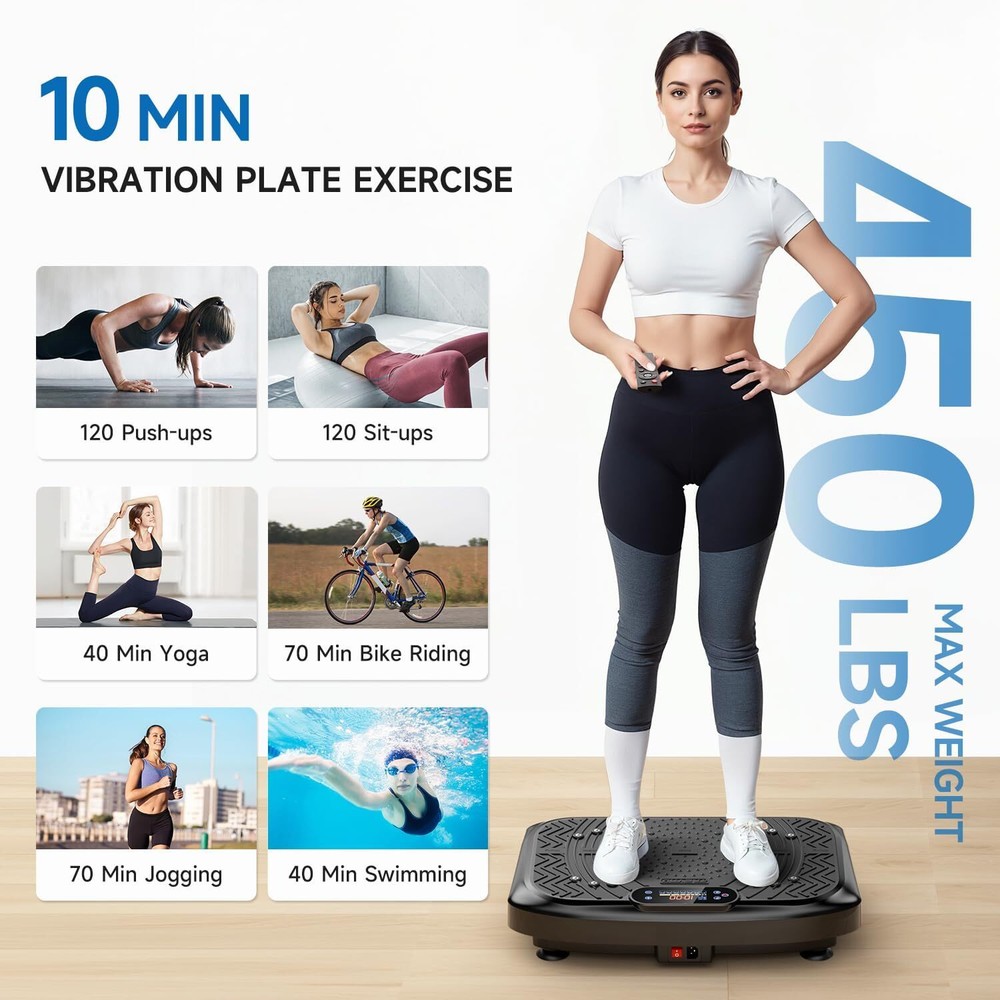 Vibration Plate Exercise Machine, 199 Speeds, Full Body Workout & Weight Loss