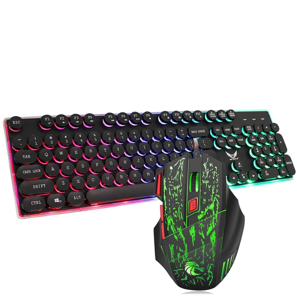 X2 Computer Set Video Game Gaming PC Keyboard Keypad Console LED PI Mouse Bundle