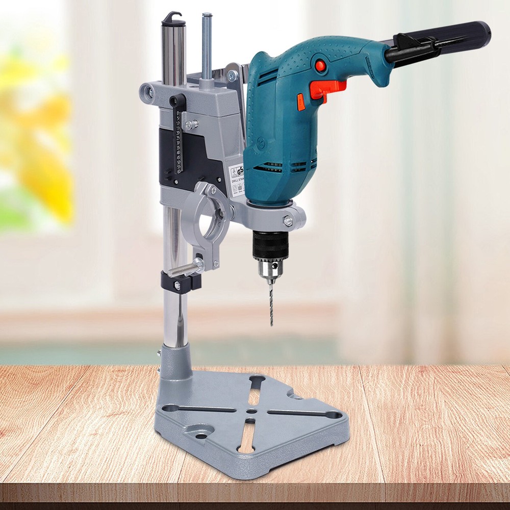 Portable Bench Clamp Drill Press Stand Adjustable Drilling Pedestal Holder Tool
