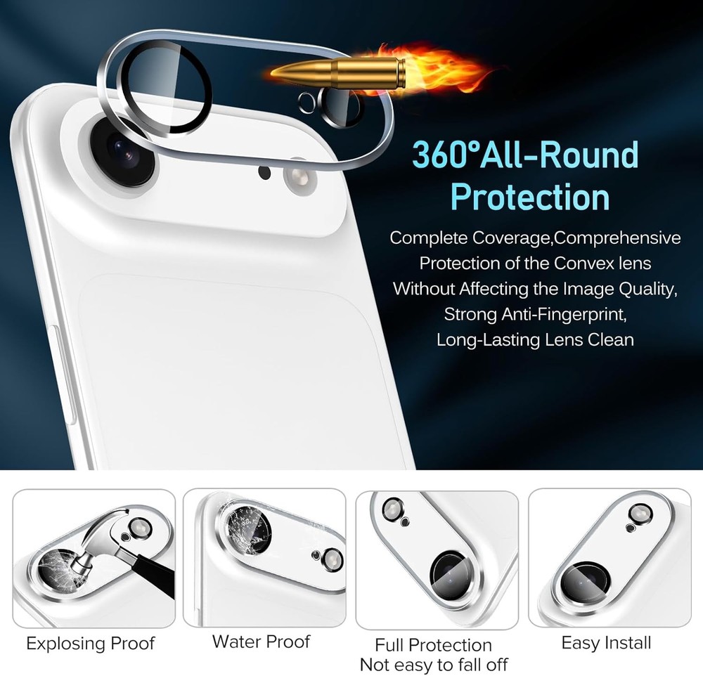 For iPhone 17 Air Only Clear Camera Lens Protector Tempered Glass,Case Friendly