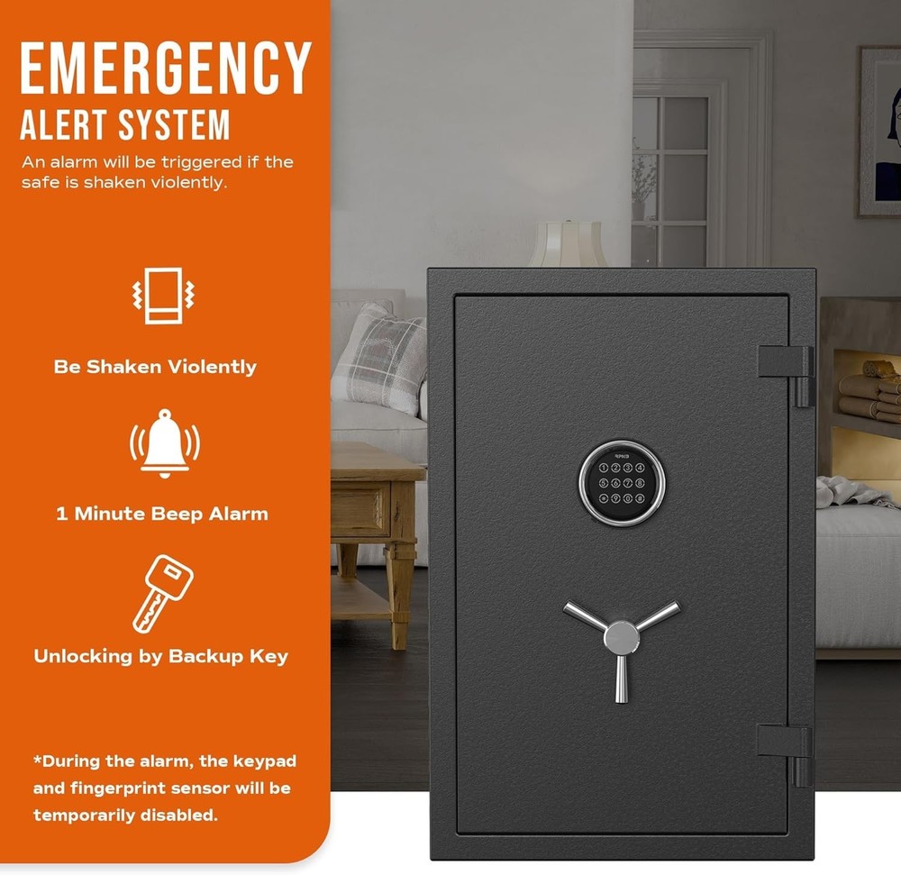 RPNB Deluxe Fireproof Safe Box, Digital Fire Proof Safe with Touch Screen
