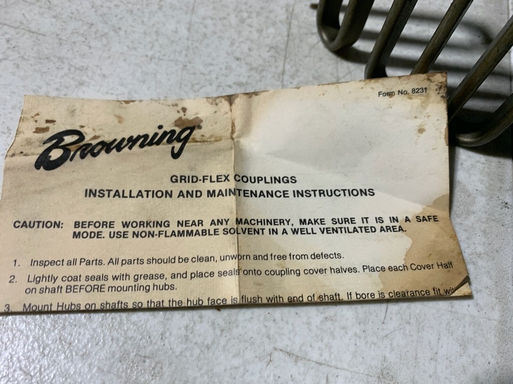 Browning 342G Grid Flex Coupling Caution Guard, NOS