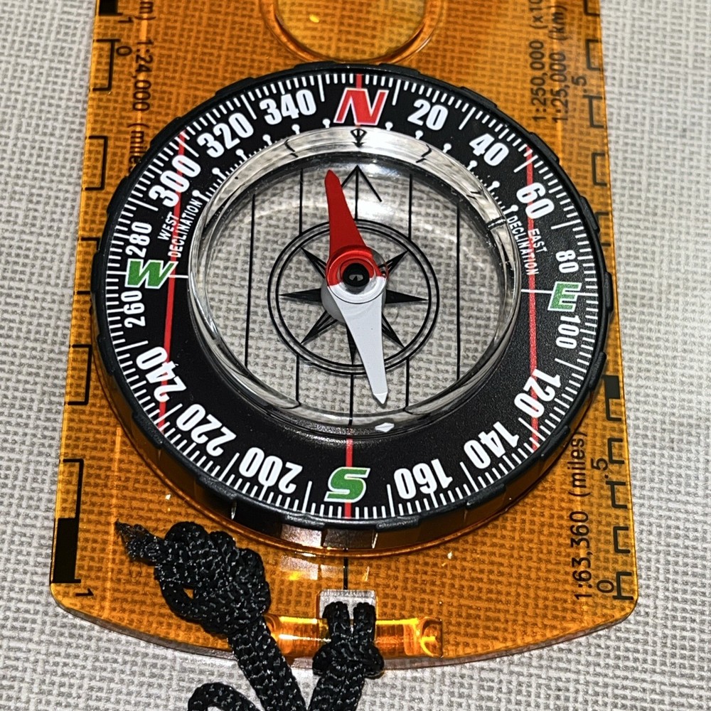 Drawing Scale Compass Folding Map Ruler Buckle Camping Hiking Portable Handheld