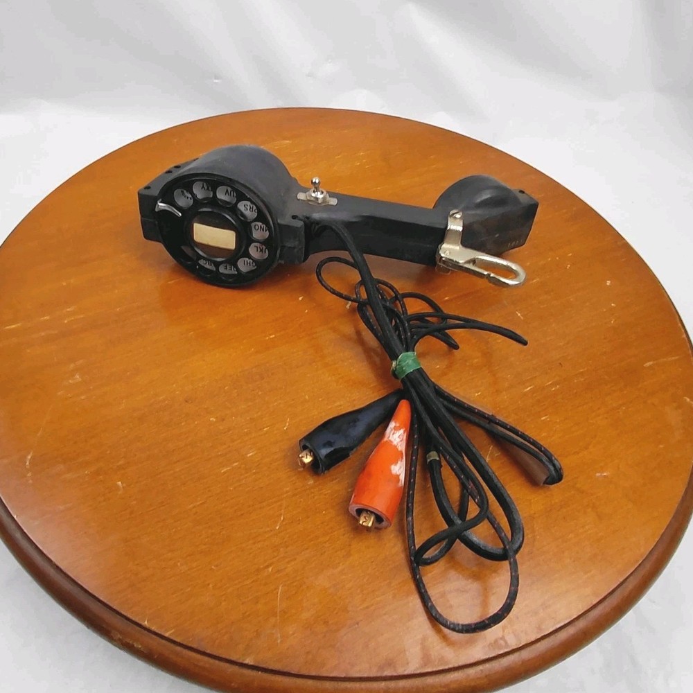 Vtg Beco System Phone Electric Lineman's Test Butt Set Rotary Untested Black