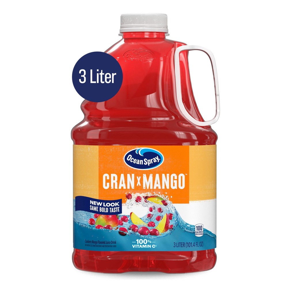 (3 pack) Cran-Mango Cranberry Mango Juice Drink, 101.4 fl oz Bottle