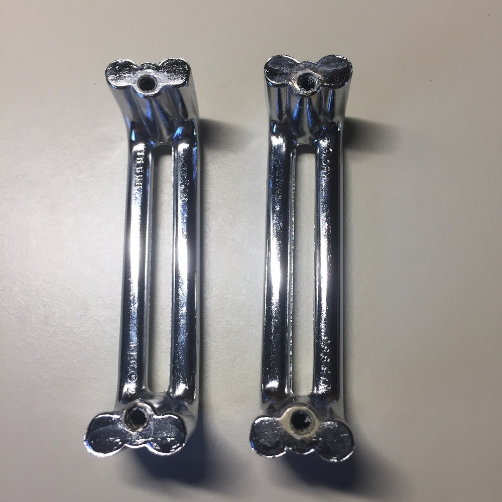 2 Vintage KBC Chrome Split Bar Drawer Pull Mid Century Style Lot B