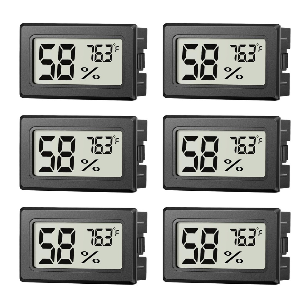 6 Pack Mini Hygrometer Indoor Humidity Meter, Small Digital Thermometer Humid...