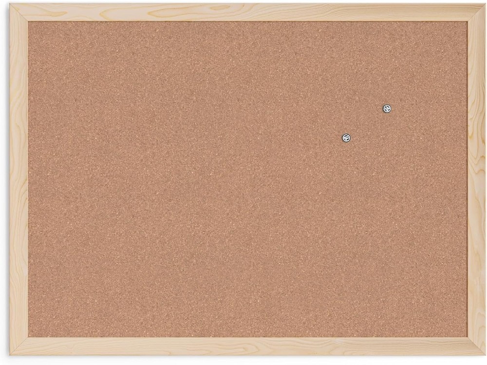 Versatile 18" x 24" Cork Board with Light Birch Frame - Easy to Mount & Organize