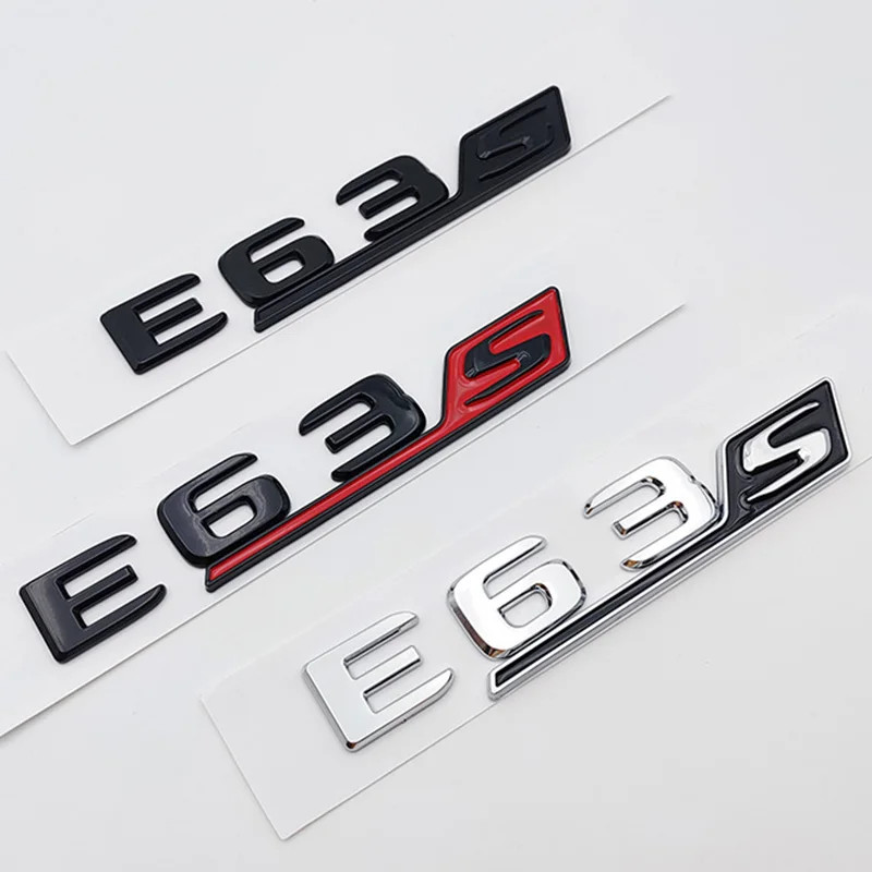 E63S Emblem 3D Chrome Black Badge Car Trunk Sticker