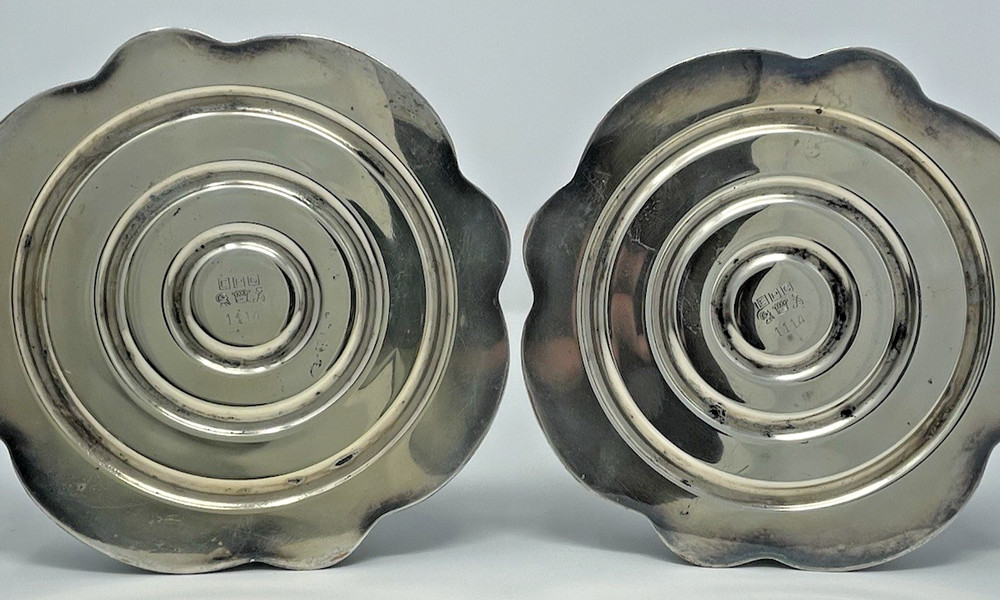 Antique Sheffield Silver Co 3 Light Candelabras ~1920 Silver on Copper 19" PAIR