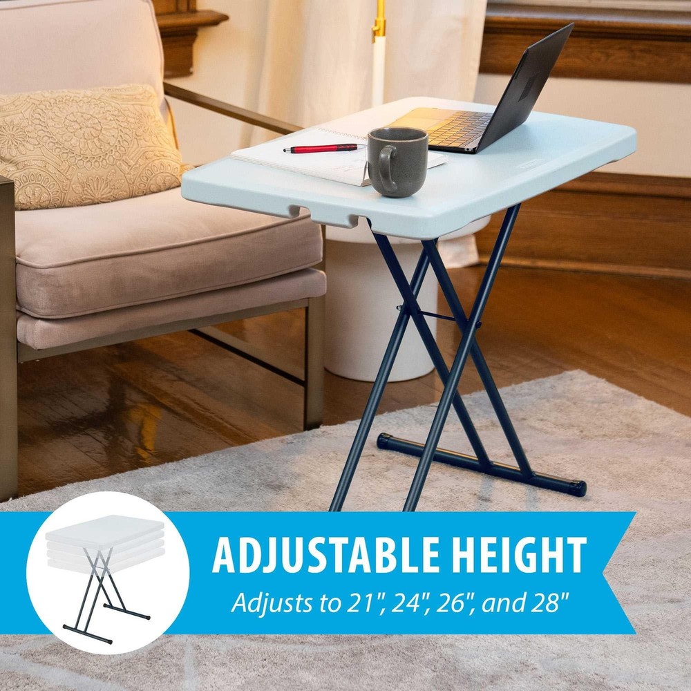 30" Personal Rectangle Folding Table, Indoor/Outdoor, White (28241)