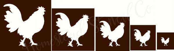 -ITEM 6703 ROOSTER SET  1" - 5" - Reusable Sign Stencils