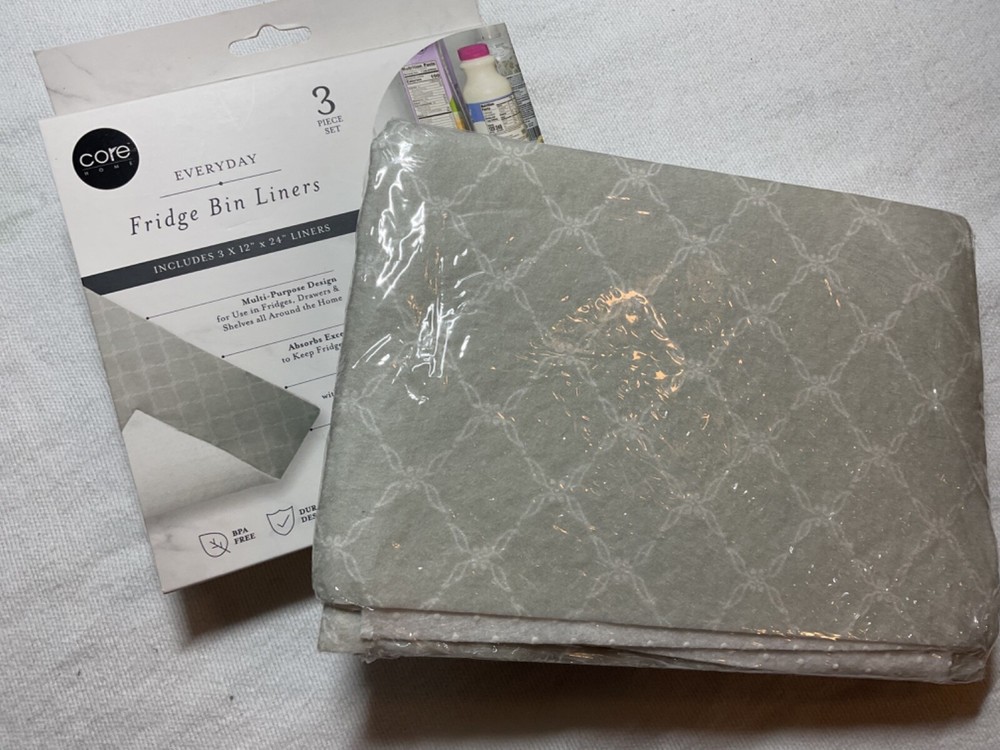 CORE FRIDGE REFRIGERATOR LINERS (3) GRAY WHITE NIP