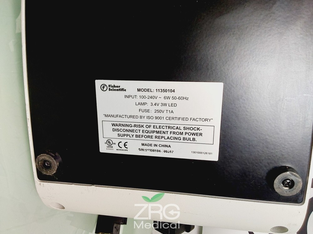 Fisher Scientific Model: 11350104 Microscope w/ Power Cable