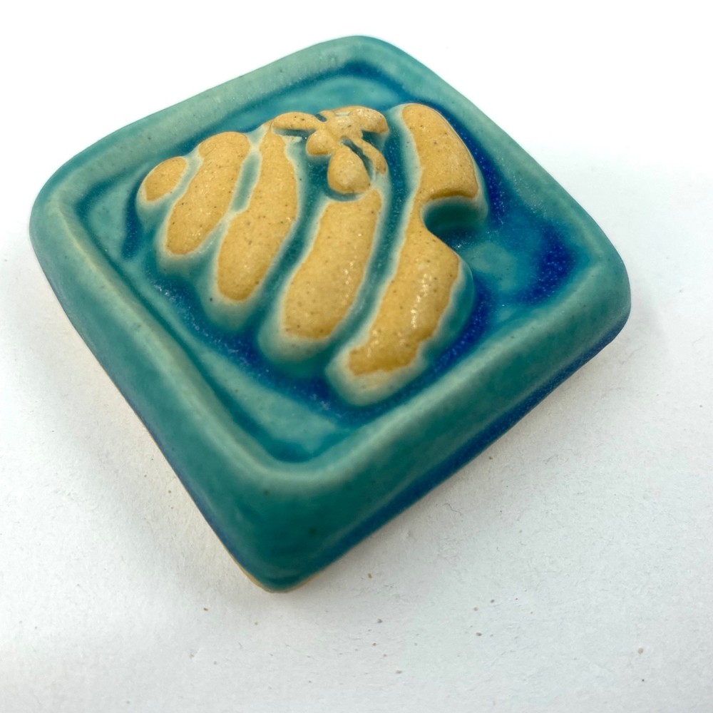 Bee Hive 2x2" Ceramic Art Tile by Gretchen Kramp
