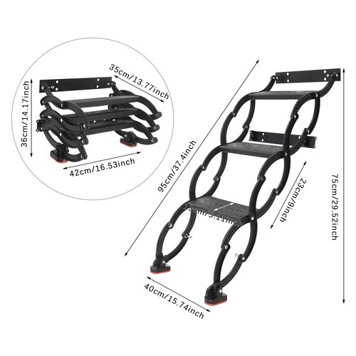 29.5" Ceiling Height Steel Attic Ladder Folding Retractable Pull-down Loft Stair