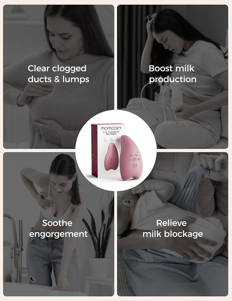 Portable Breast Massager with Smart Memory & Quiet Operation for Nursing Moms