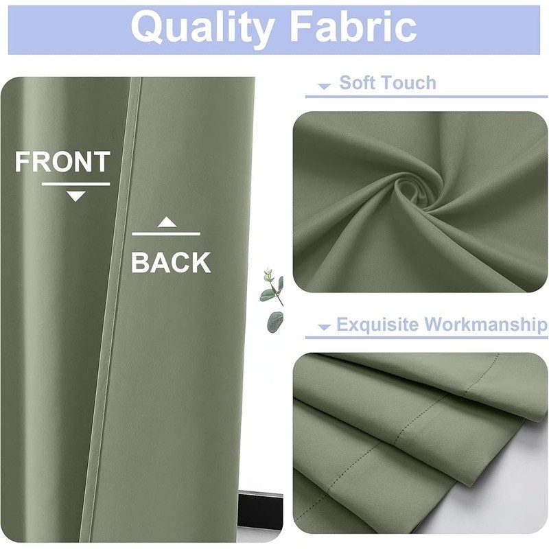 Short Blackout Curtains Pair 2 Panels Light Blocking Energy Saving Easy Care New