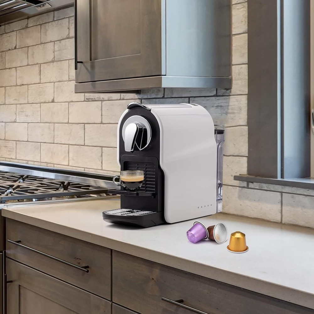 Espresso Pod Machine for Home, Compact Capsule Coffee Maker White