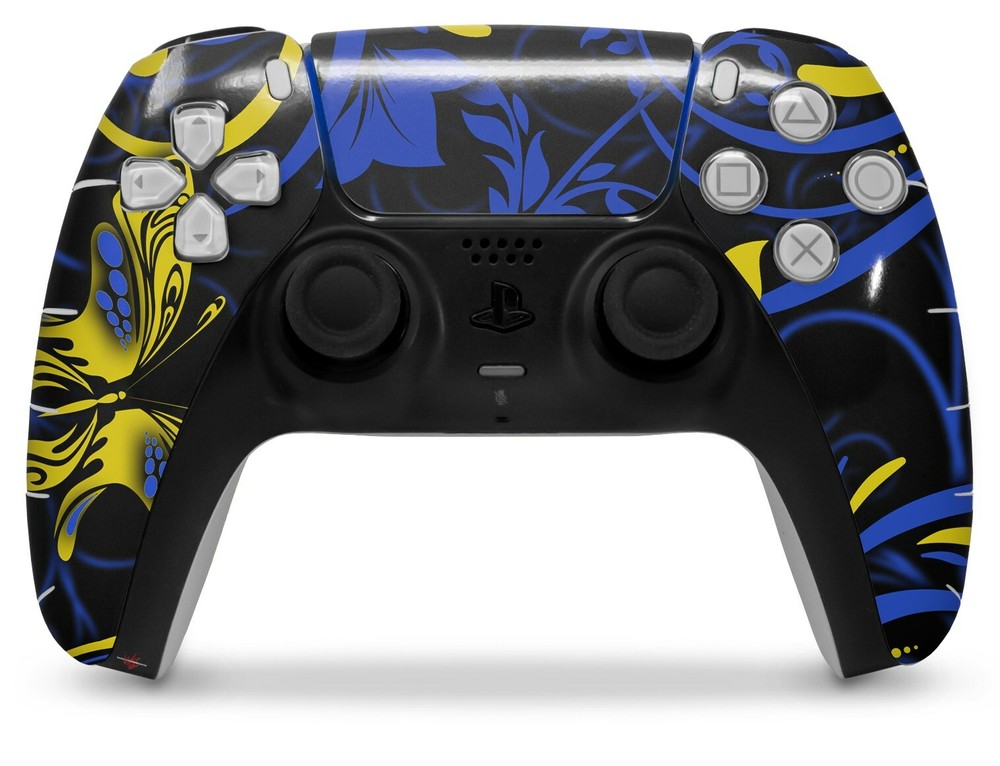 Skin Sony PS5 Controller Twisted Garden Blue and Yellow