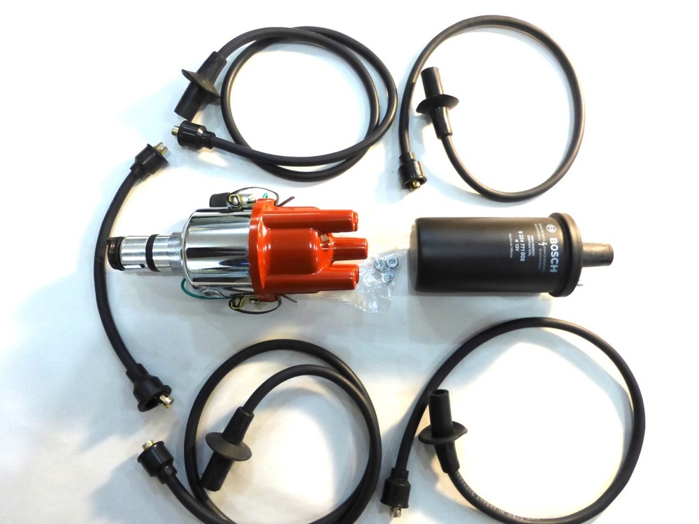 VW bug ignition kit CHROME Bosch coil 009 style distributor 8 mm silicone wires