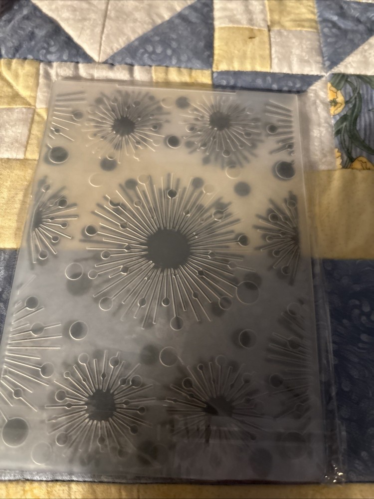 Plastic Embossing Folder. Sunburst Or Fireworks. For Cardmaking. Background. NIP